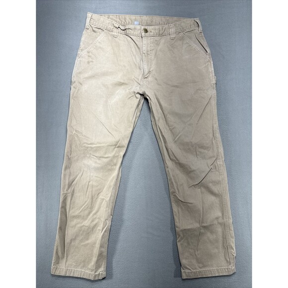 Carhartt Pants Mens 36x30 Distressed Carpenter‎ Hammer Loop American Workwear - Picture 1 of 11